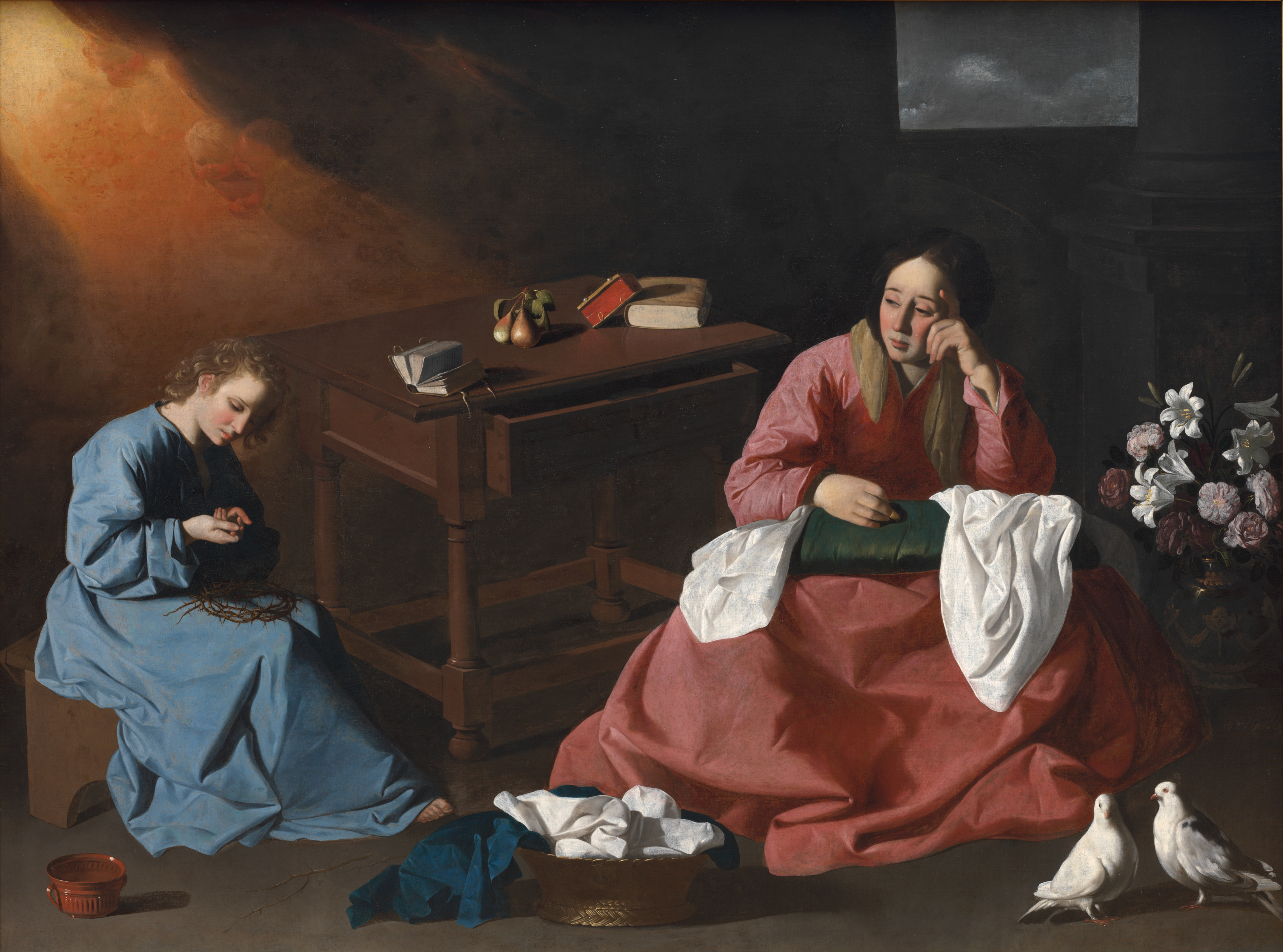 Christ & the Virgin in the House at Nazareth by Francisco de Zurbarán